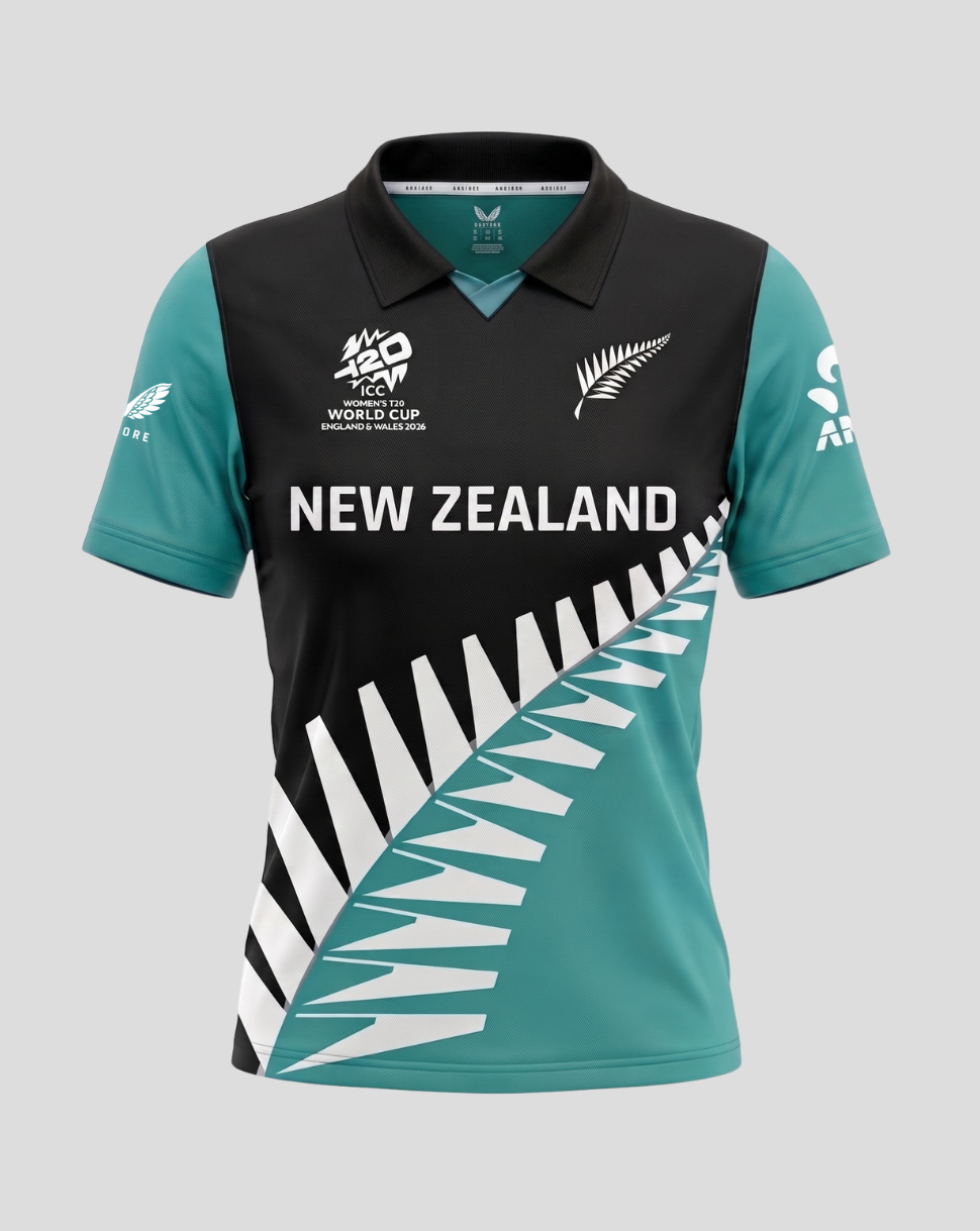 JUNIORS 2026 NZC WHITE FERNS T20 WWC REPLICA SHORT SLEEVE SHIRT