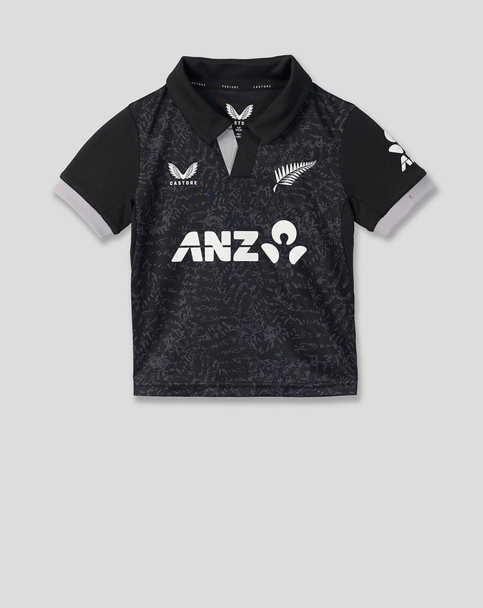 Infant 26/27 Black Caps ODI Short Sleeve Shirt - Black