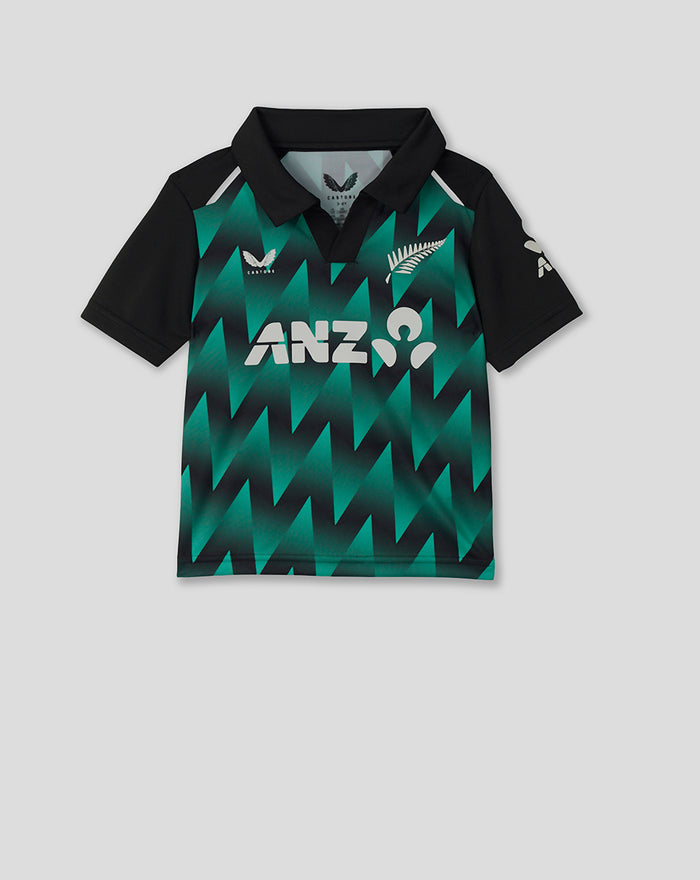 Infant 26/27 Black Caps T20 Short Sleeve Shirt - Black