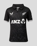 Junior 26/27 Black Caps ODI Short Sleeve Shirt - Black