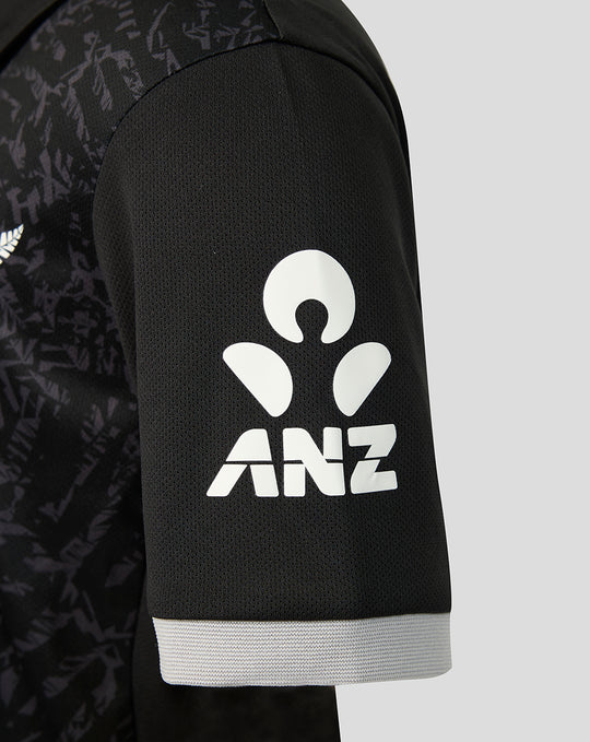 Junior 26/27 Black Caps ODI Short Sleeve Shirt - Black