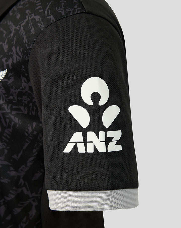 Junior 26/27 Black Caps ODI Short Sleeve Shirt - Black