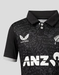 Junior 26/27 Black Caps ODI Short Sleeve Shirt - Black