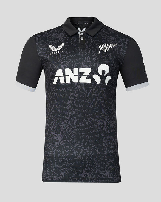 Mens 26/27 Black Caps ODI Short Sleeve Shirt - Black