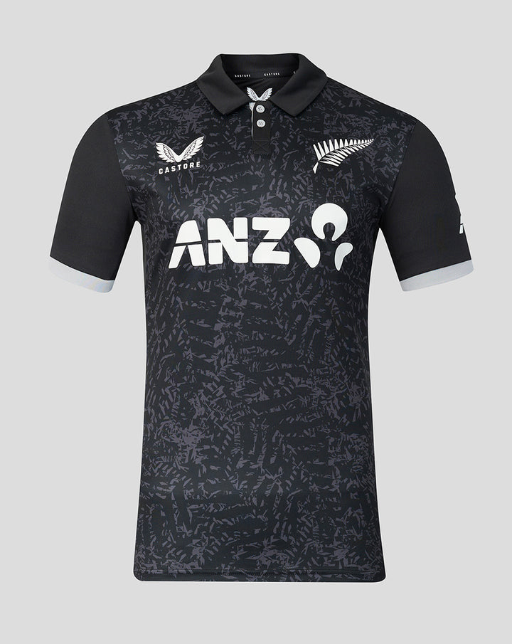 Mens 26/27 Black Caps ODI Short Sleeve Shirt - Black