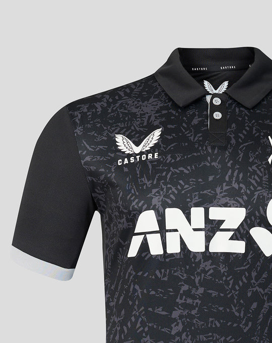 Mens 26/27 Black Caps ODI Short Sleeve Shirt - Black