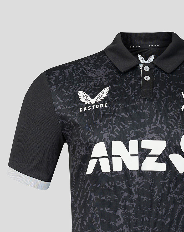 Mens 26/27 Black Caps ODI Short Sleeve Shirt - Black