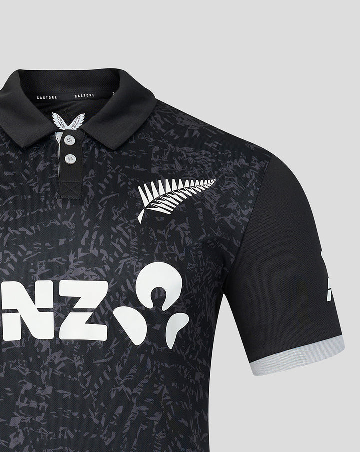 Mens 26/27 Black Caps ODI Short Sleeve Shirt - Black