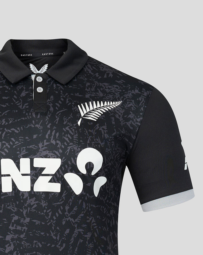 Mens 26/27 Black Caps ODI Short Sleeve Shirt - Black