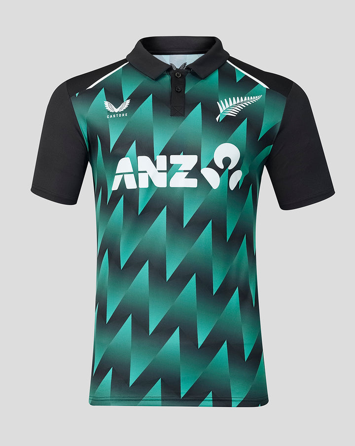 Mens 26/27 Black Caps T20 Short Sleeve Shirt - Black