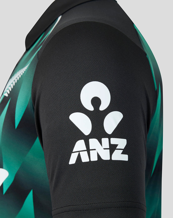 Mens 26/27 Black Caps T20 Short Sleeve Shirt - Black
