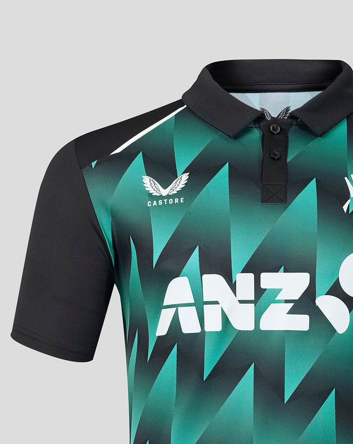 Mens 26/27 Black Caps T20 Short Sleeve Shirt - Black