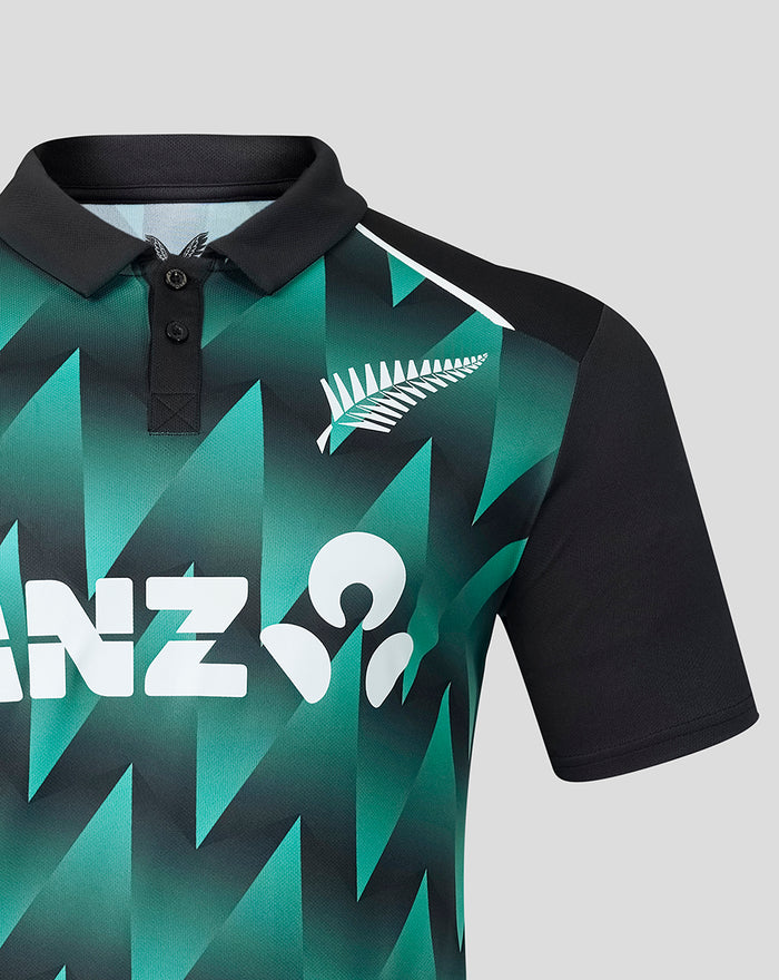 Mens 26/27 Black Caps T20 Short Sleeve Shirt - Black