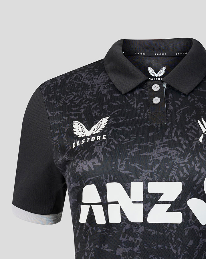 Womens 26/27 White Ferns ODI Short Sleeve Shirt - Black