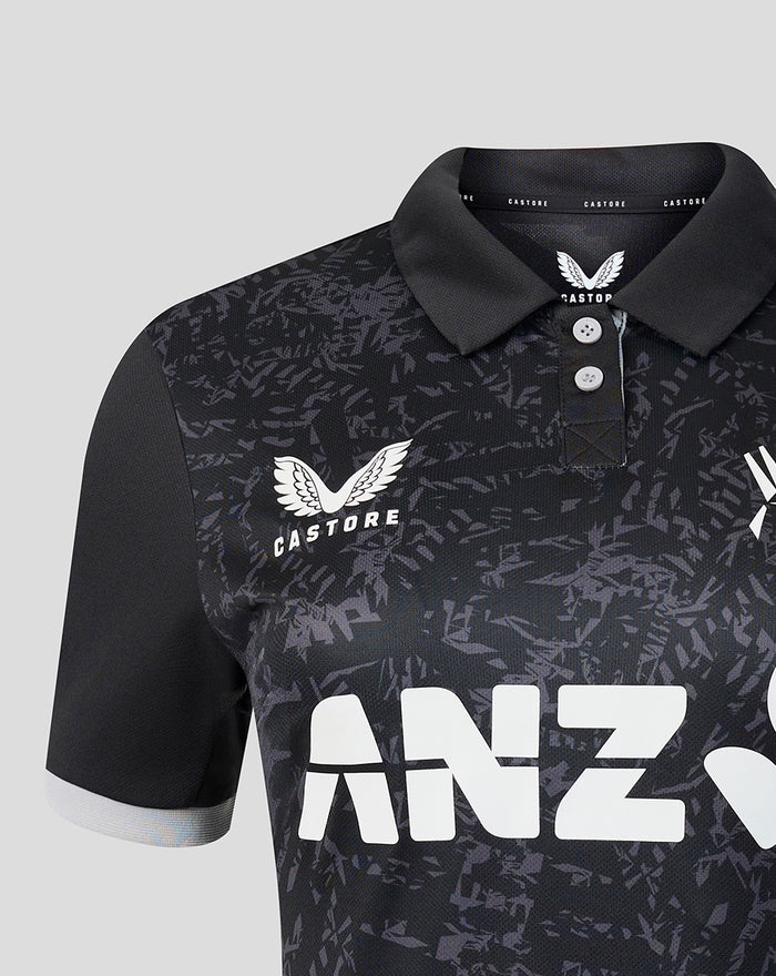 Womens 26/27 White Ferns ODI Short Sleeve Shirt - Black