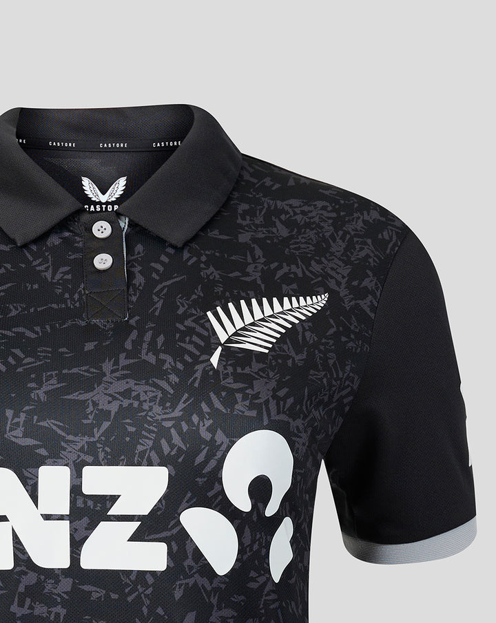 Womens 26/27 White Ferns ODI Short Sleeve Shirt - Black