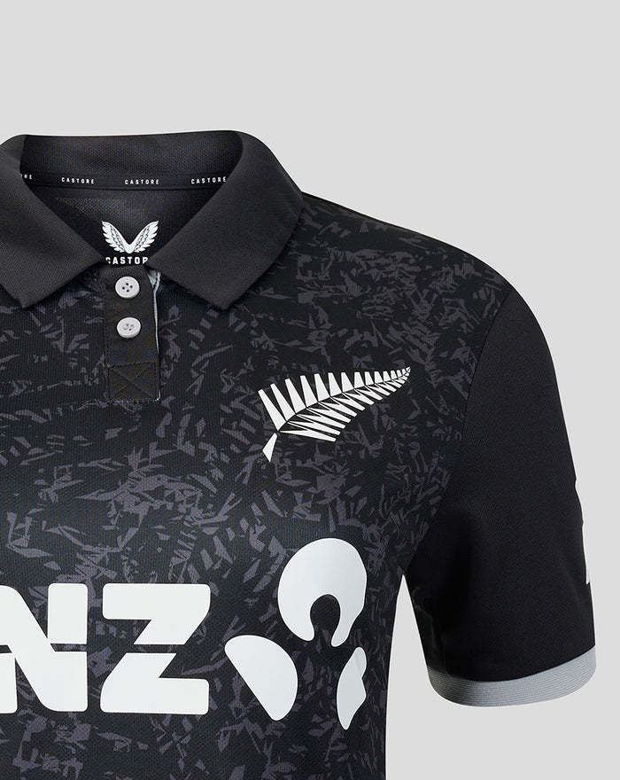 Womens 26/27 White Ferns ODI Short Sleeve Shirt - Black