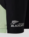 Black shorts with white BLACKCAPS fern logo on the leg.