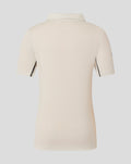 Back view of beige Junior 25/26 Test Short Sleeve Shirt polo with a simple collar