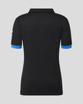 Back view of Junior T20 25/26 Short Sleeve Shirt in black with blue cuffs