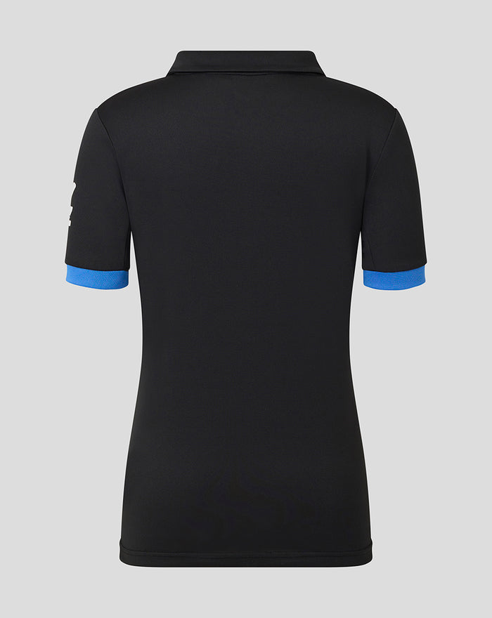Back view of Junior T20 25/26 Short Sleeve Shirt in black with blue cuffs