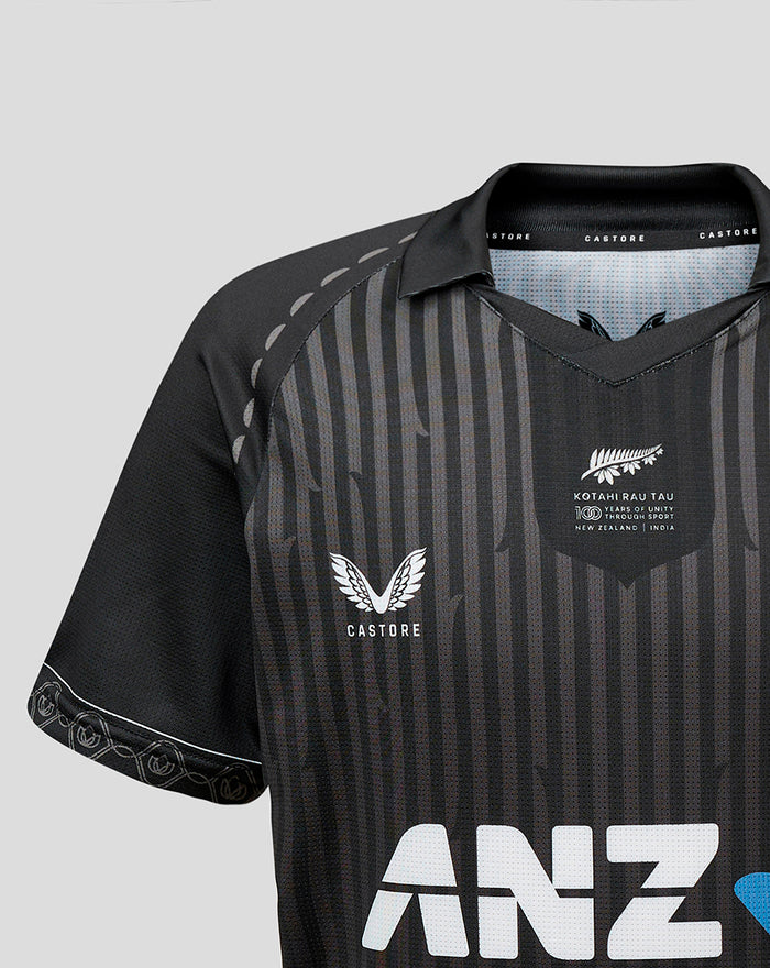 Junior NZC Black Caps ODI India Short Sleeve Shirt