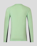 Back view of mint green Mens 25/26 Training Long Sleeve T Shirt with black side panels