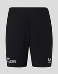 Back view of black Mens 25/26 Training Shorts with New Zealand Blackcaps logo and fern emblem.