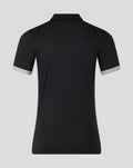 Back view of Mens ODI 25/26 Short Sleeve Shirt in solid black with light gray cuff trim.