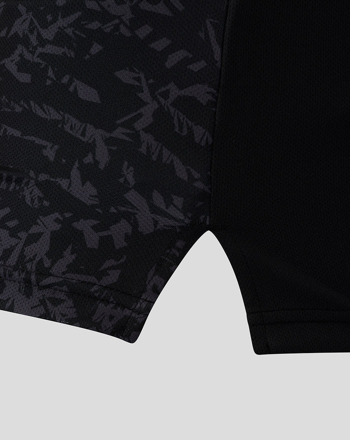 Close-up of the dark patterned fabric on the Mens ODI 25/26 Short Sleeve Shirt showing the textured material near the hem.