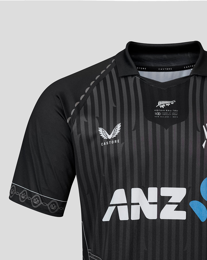 Mens NZC Black Caps ODI India Short Sleeve Shirt