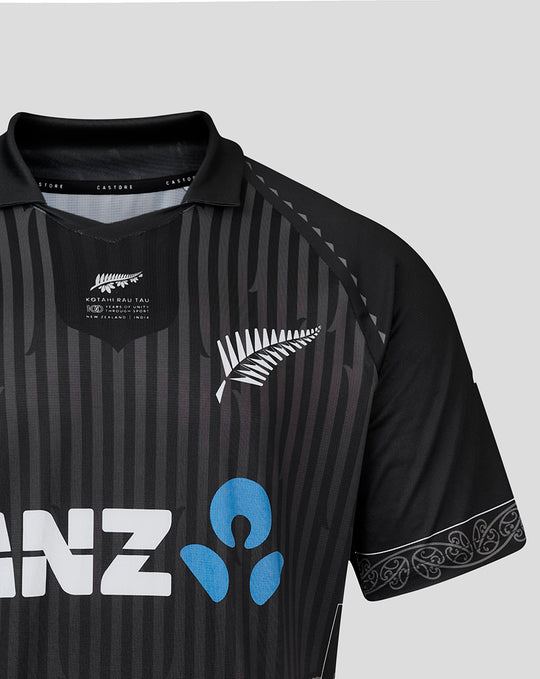 Mens NZC Black Caps ODI India Short Sleeve Shirt