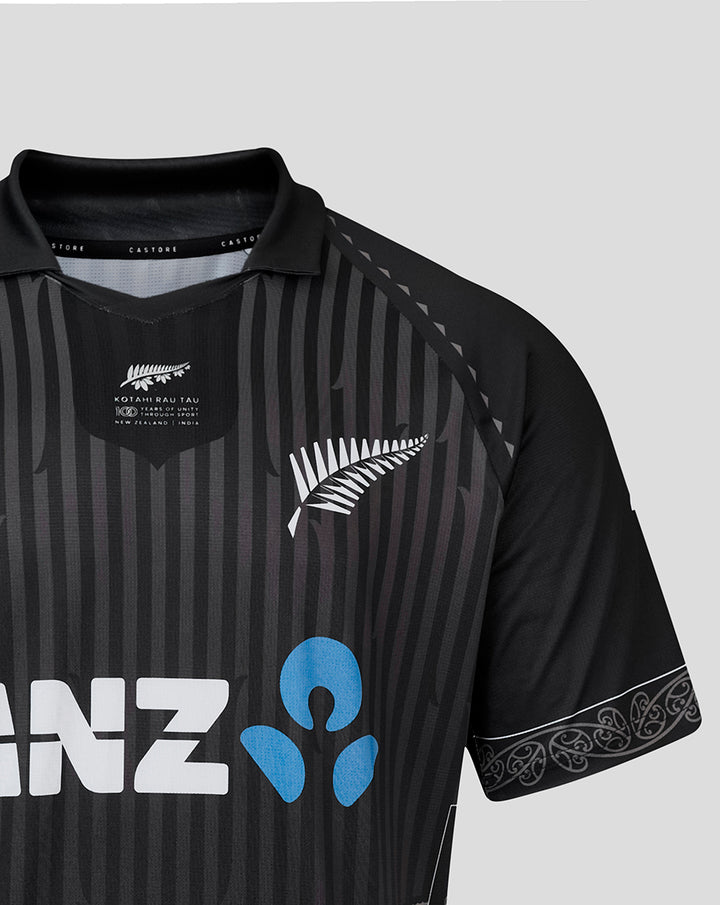 Mens NZC Black Caps ODI India Short Sleeve Shirt