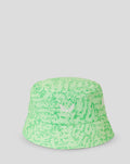 Lime green camouflage training bucket hat with white Castore logo on the front